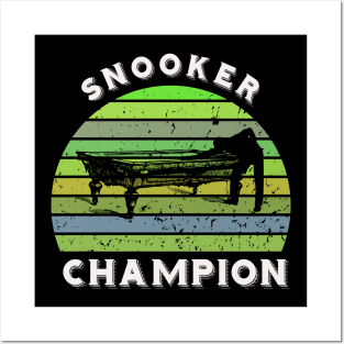 Snooker champion - retro sunset billiards Posters and Art